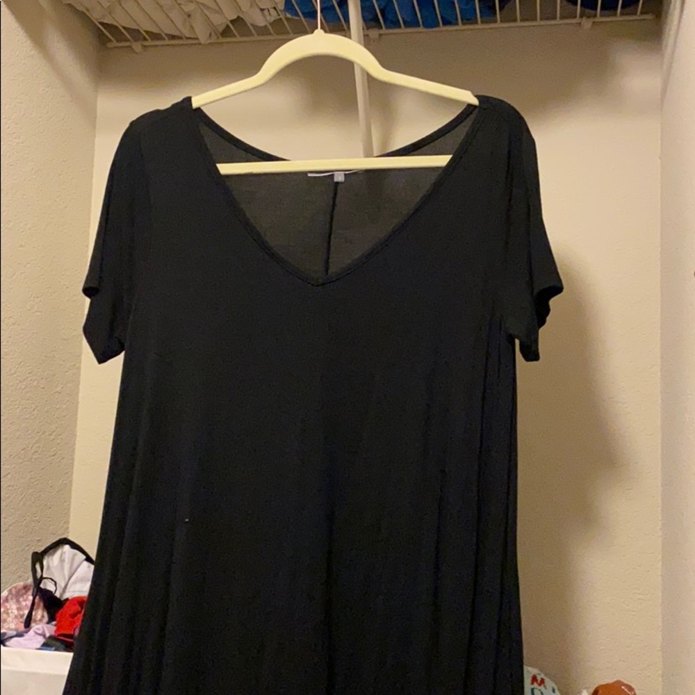 Black tshirt dress with pockets